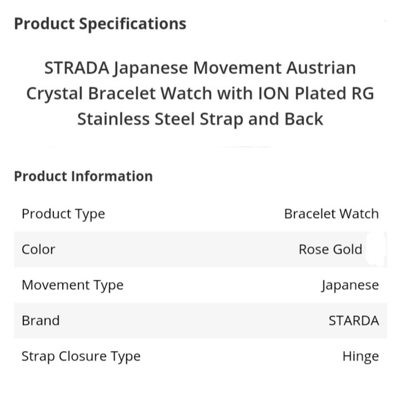 Austrian Crystal Embellished Bracelet Watch Rose Gold Plated Certified - Picture 4 of 15